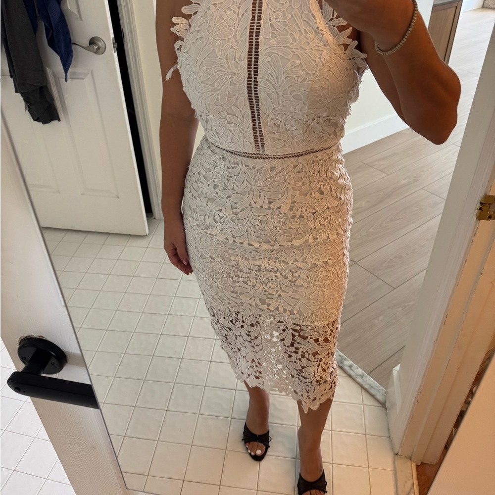 Lulus White Bride Lace Dress